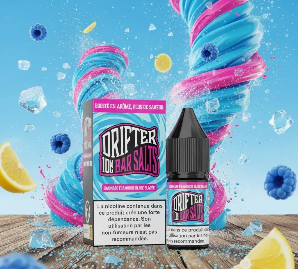 Limonade Framboise Bleue Glacee Bar Salts Drifter 10ml - Sel De Nicotine 20 mg