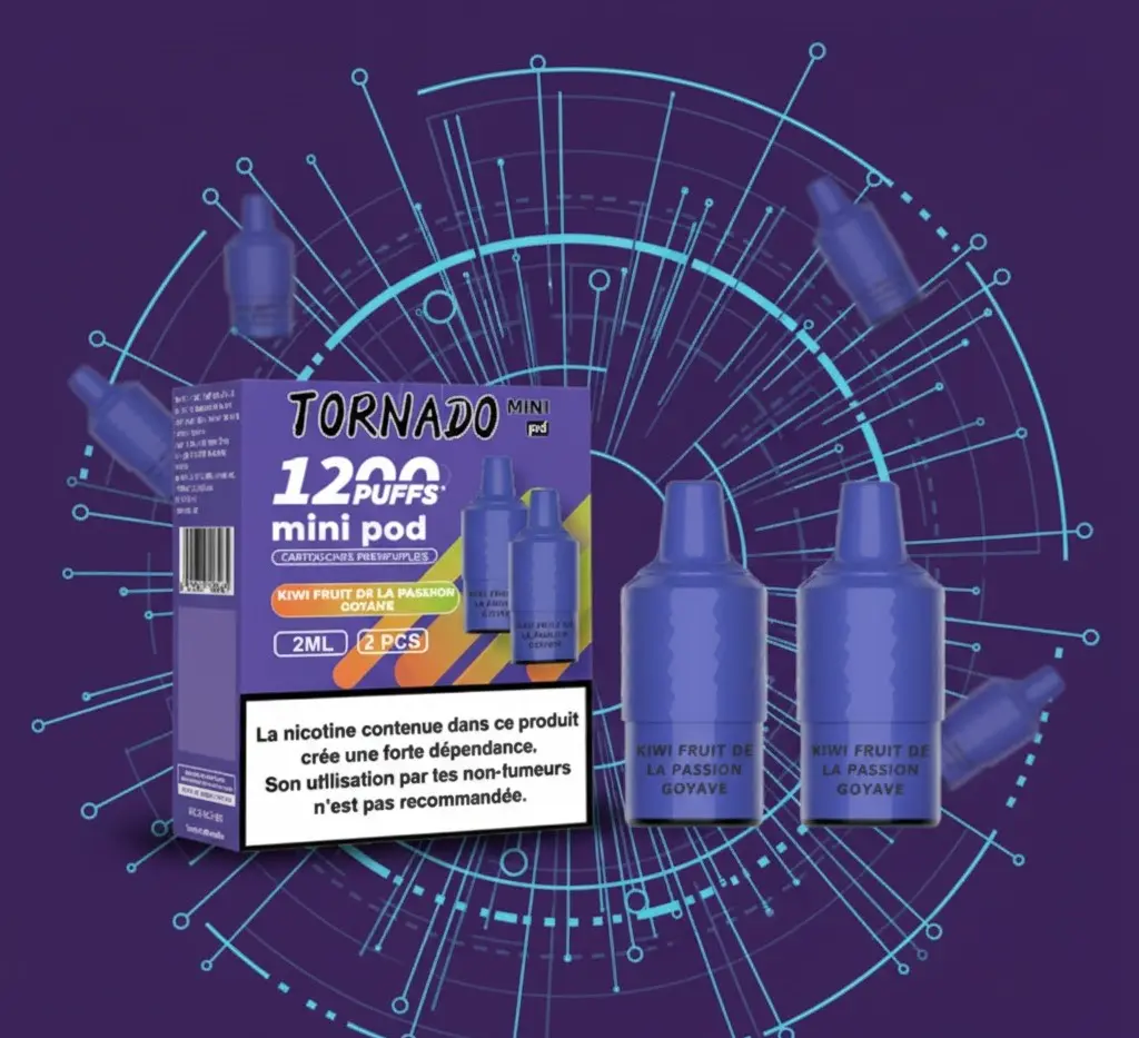 Pack de 2 Pods Tornado Mini 2ml 20mg Fumot - Kiwi Passion Fruit Guava