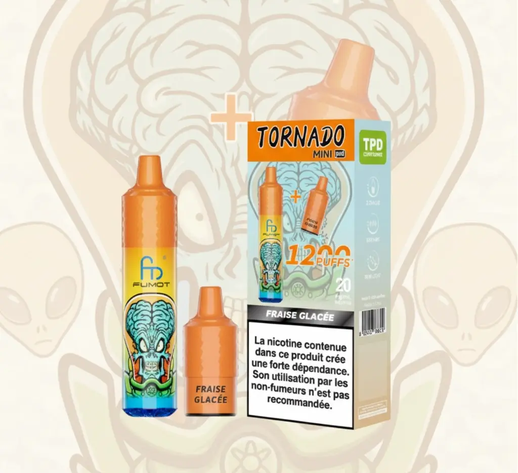 PUFF KIT + Pack de 2 Pods Tornado Mini 2ml 20mg Fumot - Frozen Strawberry