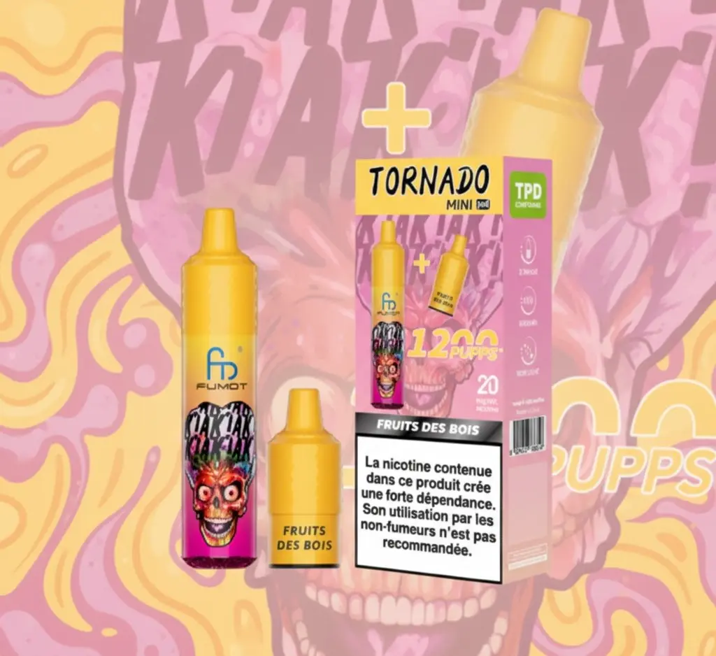PUFF KIT + Pack de 2 Pods Tornado Mini 2ml 20mg Fumot - Mixed Berries