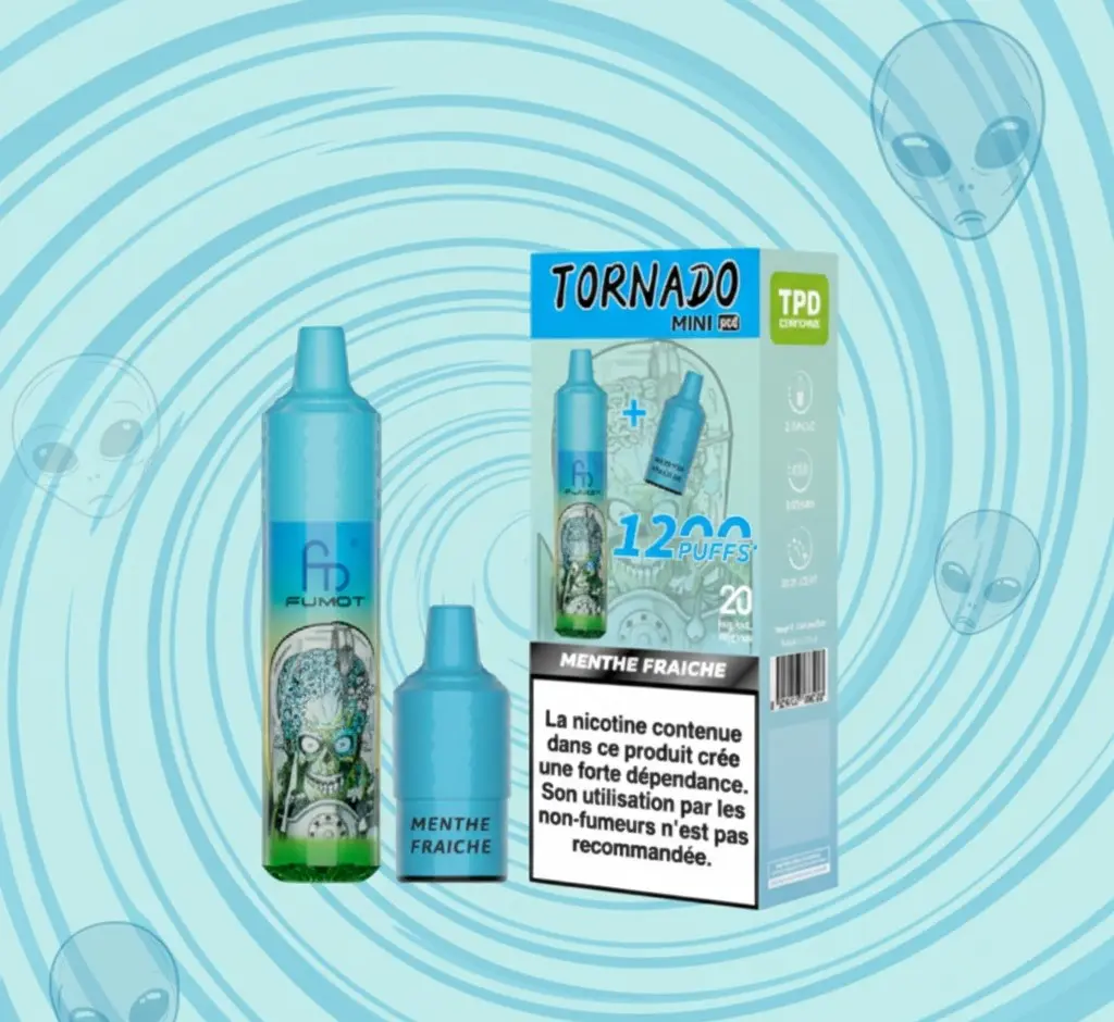 PUFF KIT + Pack de 2 Pods Tornado Mini 2ml 20mg Fumot - Cool Mint