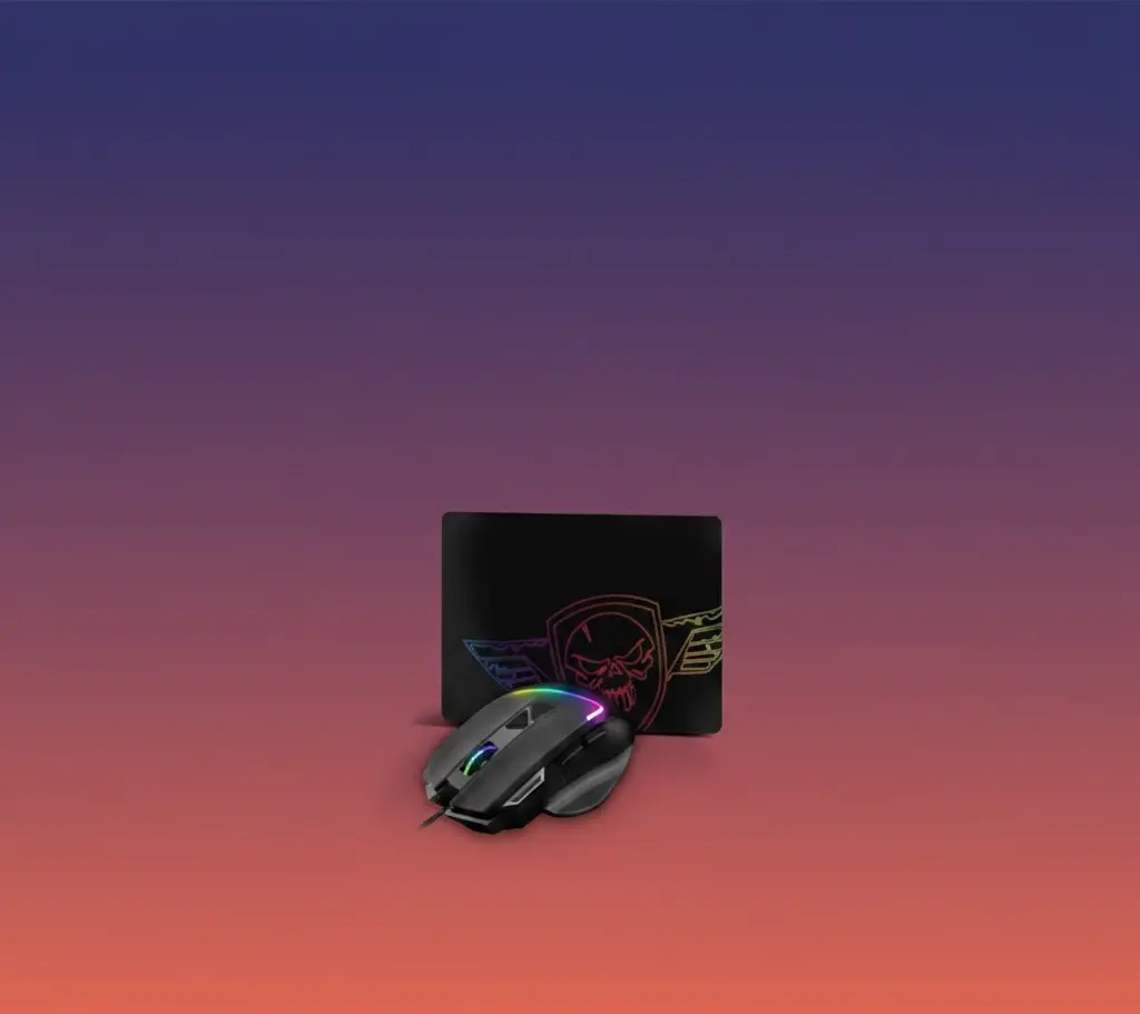 Spirit of Gamer PRO-M3 RGB Bedrade Gaming Muis Zwart En Grijs + Muismat Zwart