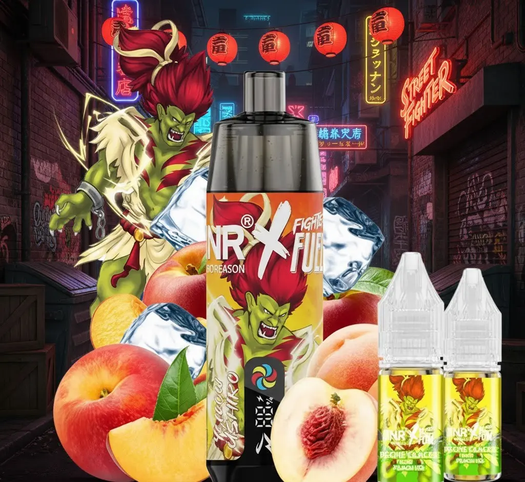 Kit Shisha Plus 28k 20 mg Fighter Fuel X JNR - Yellow Ushiro, Pêche Glacée