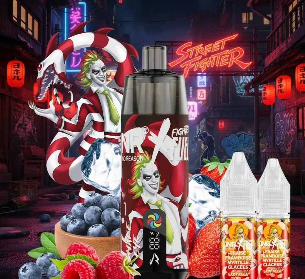 Kit Shisha Plus 28k 20 mg Fighter Fuel X JNR - Lady Killa, Fraise, Framboise, Myrtille Glacés