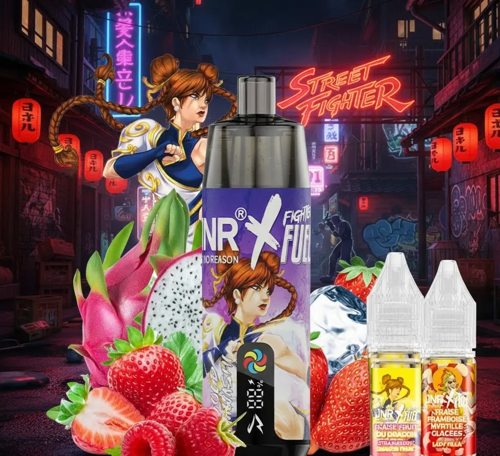 Kit Shisha Plus 28k 20 mg Fighter Fuel X JNR - Fraise, Fruit du Dragon