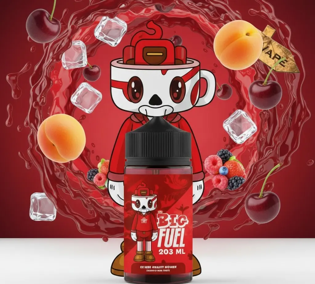 Cerise, Fruits rouges, Abricot Big Fuel  200ml - 0mg 