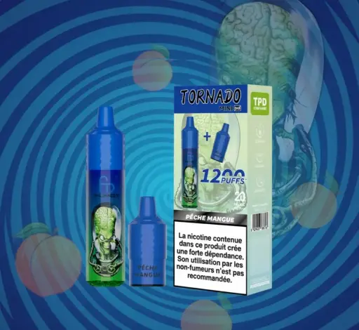 [VAP235] PUFF KIT + Pack de 2 Pods Tornado Mini 2ml 20mg Fumot - Peach Mango