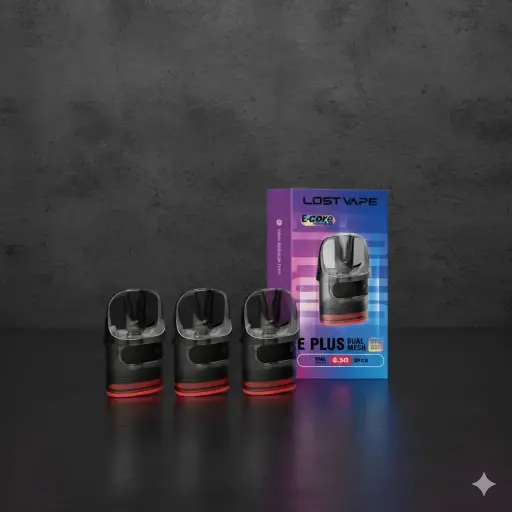 [VAP297] Pack de 3 Cartouches Dual Mesh 3ml E-Plus Lost Vape - Intensité résistance : 0.3 ohm