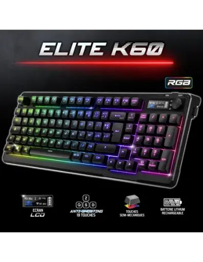 Clavier Gamer Elite K60 Dark Sans Fil |