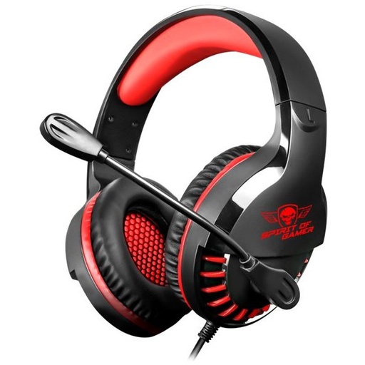 Casque De Jeu PRO-H3, Spirit of Gamer, Filaire, Noir/Rouge