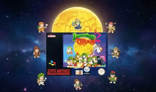 New Lemmings 2 the Tribes - SNES - Super Nintendo Ent. System NTSC/PAL Cartridge