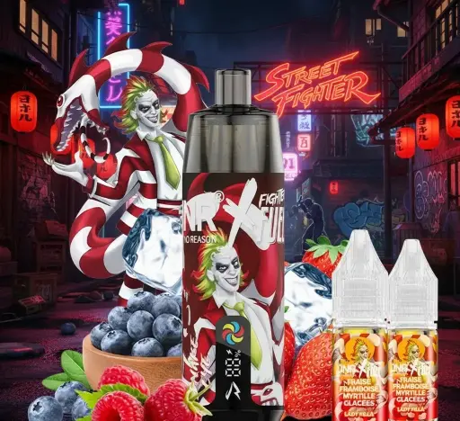 Kit Shisha Plus 28k 20 mg Fighter Fuel X JNR - Lady Killa, Fraise, Framboise, Myrtille Glacés