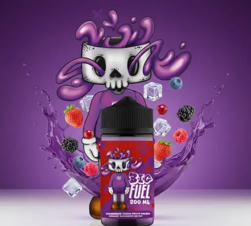 Cranberries, Cassis, Fruits Rouges Big Fuel  200ml - 0mg 