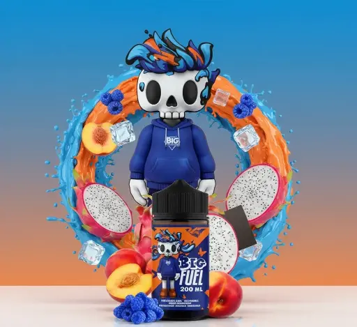 Framboise Bleu, Nectarine, Fruit du Dragon Big Fuel  200ml - 0mg 